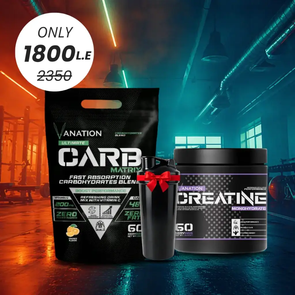 Vanation Carb Matrix With Vitamin C-3Kg-60Serv + Vanation Core-X Creatine+Beta Alanine-300G-60 Serv.-Fruit Punch+ Free Shaker