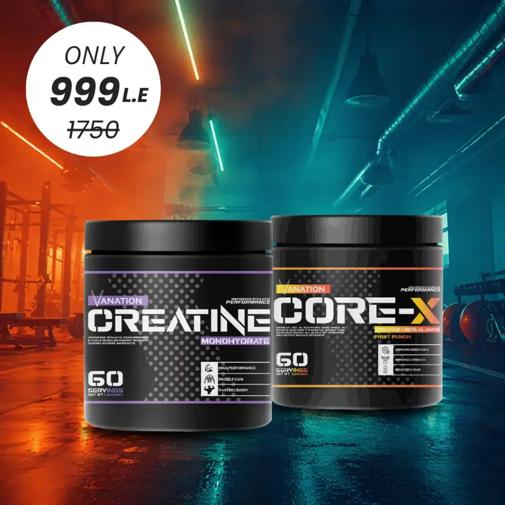 Vanation Creatine Monohydrate-300G-60 Serv.-Unflavored  + Vanation Core-X Creatine+Beta Alanine-300G-60 Serv.-Fruit Punch 