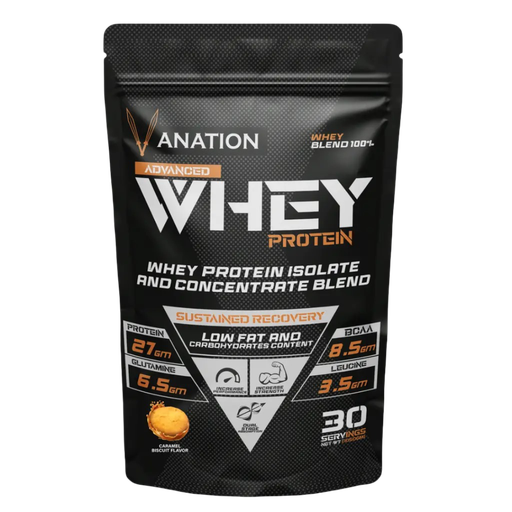 [6224002352149] Vanation 100% Whey Protein-1KG-30Serv.-Caramel Biscuit 