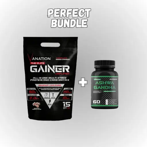 Vanation Elite Gainer-3Kg-15Serv + Vanation Ashwagandha-60Tablets-30Servings